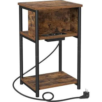 Konferenční stolek Odkládací stolek se zásuvkou Vasagle Pranky hnědý/černý