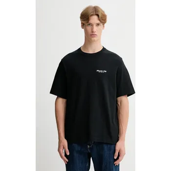 Pánské tričko Bavlněné tričko Abercrombie & Fitch pánské, černá barva, s potiskem, KI123-5091-900 KI123.5091.900 99X, vel. M