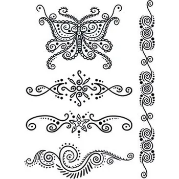 Odstranitelné tetování Černé motivy - henna dočasné tetování