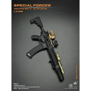 Doplněk k figurce Zbraň pro 1/6 figurky Special Force Weapon Set C Elite Units LVAW - The Unit 5.56 Assault Rifle (Black)