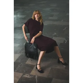 Dámské šaty Šaty Answear.LAB AB337 burgundské 83X, vel. XS