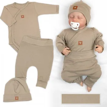 Kojenecká souprava Rostoucí 3dílná sada pro miminko Nature - taupe, vel. 56/62