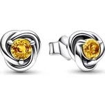 Pandora Slušivé stříbrné náušnice se žlutými zirkony 292334C04 + 2 měsíce na vrácení zboží