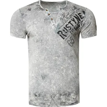 Pánské tričko RUSTY NEAL tričko pánské 15240 regular fit šedá 3XL