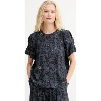 Dámská halenka Halenka MUNTHE LUSTANNA dámská, tmavomodrá barva, vzorovaná, 253103125320 59X, vel. 38