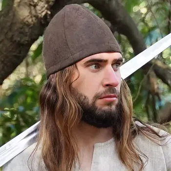 Karnevalový kostým Mythrojan Vikingská vlněná čepice Birka, hnědá