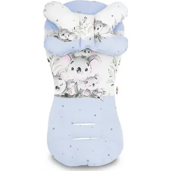 Baby Nellys Sada do kočárku Minky Podložka a polštářek Medvídek Koala Modrá
