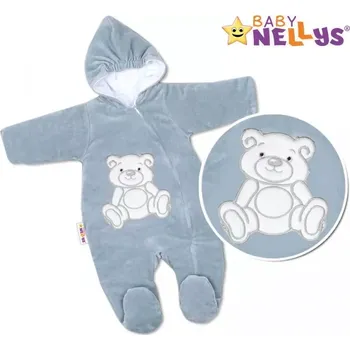 Kojenecká kombinéza Baby Nellys Zimní kombinéza Teddy Bear Šedá, vel.56/62