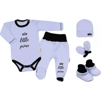 Kojenecké oblečení Baby Nellys 5-ti dílná soupravička do porodnice Little Prince Modrá vel. 56