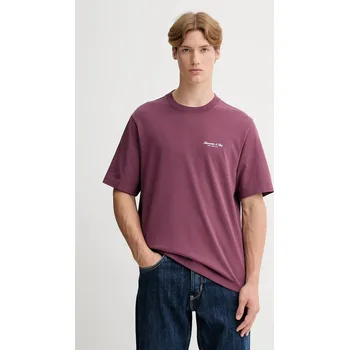 Pánské tričko Bavlněné tričko Abercrombie & Fitch pánské, fialová barva, s potiskem, KI123-5091-610 KI123.5091.610 49X, vel. L