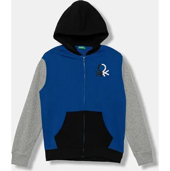 Chlapecká mikina Dětská bavlněná mikina United Colors of Benetton 3J68C505C.G.seasonal modrá 55X, vel. 160