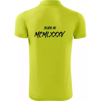 Pánská košile Born in - Římské číslo 1985 - Polokošile Victory sportovní (dresovina) - L ( Limetková )