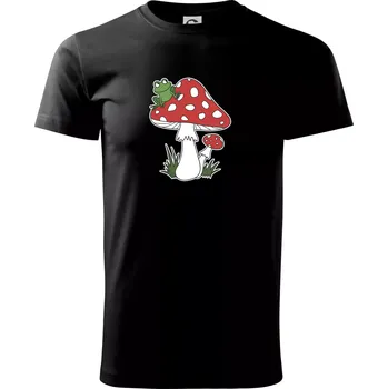 Pánské tričko Goblincore houba veselá - Triko extra velké (5-8XL) - 8XL ( Černá )