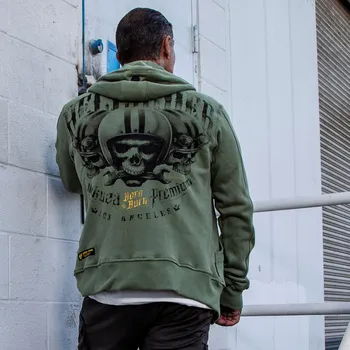 Pánská mikina Yakuza Premium Selection Mikina s kapucou Yakuza Premium 3824 Hell Rider - olivová Velikost: 4XL