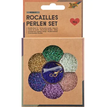 Dětské navlékací korálky Rokajlové korálky - set - 90 g - "Mermaid"