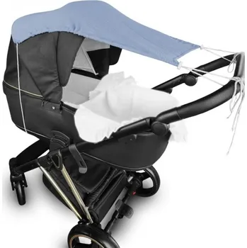 Mušelínová sluneční stříška na kočárek NATURE - jeans