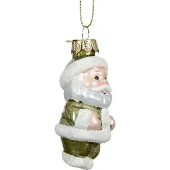 Vánoční ozdoba Vánoční skleněná mini ozdoba příroda 1ks, 4x7,5 cm - Děda mráz