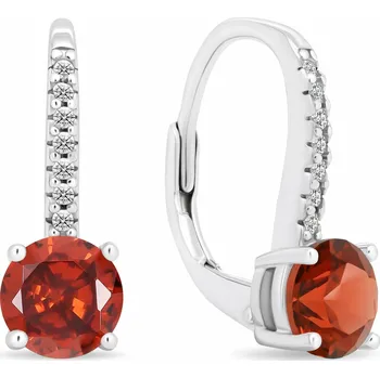 Náušnice Brilio Silver Třpytivé stříbrné náušnice s červeným zirkonem EA415WGA + 2 měsíce na vrácení zboží