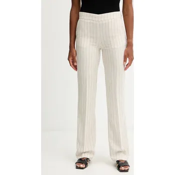 Dámské kalhoty Kalhoty s lněnou směsí Morgan PRIZ.F béžová 08X, vel. 38