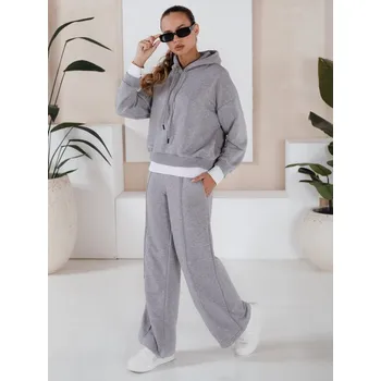 Pánská móda Šedá tepláková souprava se širokými nohavicemi SANELIS AY0986 Velikost: XL