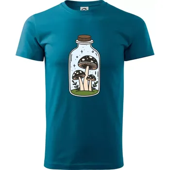 Goblincore láhev - Klasické pánské triko vyšší gramáže - S ( Petrolejová )
