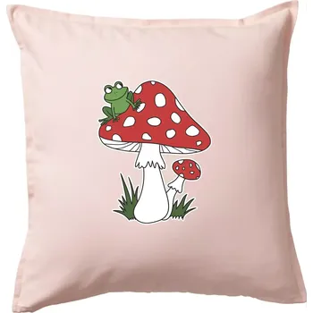 Polštář Goblincore houba veselá - Polštář 50x50 - 50x50 - Pouze potah ( Světle růžová )