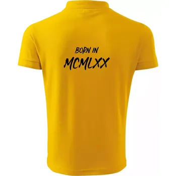 Pánská košile Born in - Římské číslo 1970 - Polokošile pánská Pique Polo 203 - 4XL ( Žlutá )