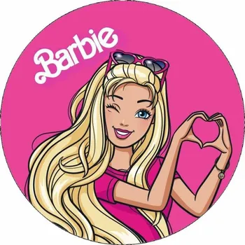 Jedlá dekorace na dort Jedlý papír růžová Barbie 19,5cm - Pictu Hap