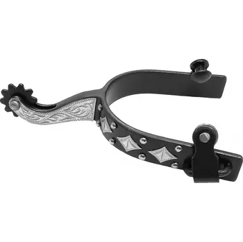 Ostruha Westernové ostruhy Pool's černé se stříbrným zdobením