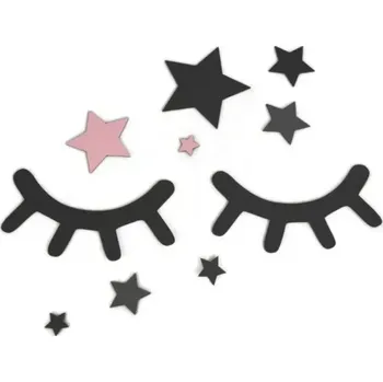 Samolepící dekorace Adam Toys Dekorace na zeď Spící očka s hvězdičkami Růžové