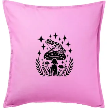 Polštář Goblincore hvězdy a houba - Polštář 50x50 - 50x50 - Pouze potah ( Růžová )