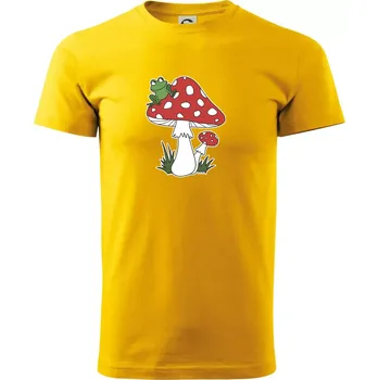 Pánské tričko Goblincore houba veselá - Triko extra velké (5-8XL) - 6XL ( Žlutá )