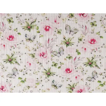 Mušelín / dvojitá gázovina luční květy