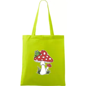 Goblincore houba veselá - Taška bavlněná - 42 x 38 cm ( Limetková )