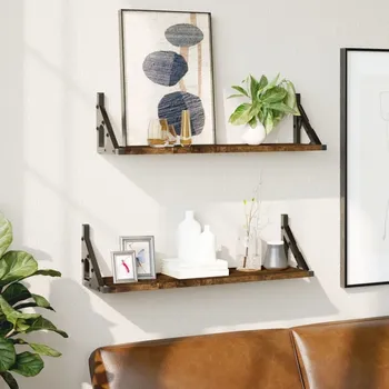 police vidaXL Nástěnné police 2 ks 60 x 15 x 15,5 cm [836325] Barva: kouřový dub