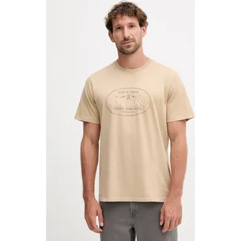 Bavlněné tričko Pepe Jeans ANDER PM509621 béžová 80X, vel. S