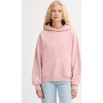 Dámská mikina Bavlněná mikina Levi's dámská, růžová barva, s kapucí, hladká, A8790 A8790.0017 39X, vel. L