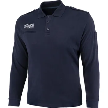 Pánské tričko Armáda Francouzská Polokošile dlouhý rukáv MARINE NATIONALE s kapsou MODRÁ