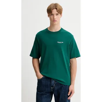 Pánské tričko Bavlněné tričko Abercrombie & Fitch pánské, zelená barva, s potiskem, KI123-5091-300 KI123.5091.300 77X, vel. S