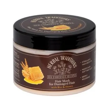 Barva na vlasy HERBAL TRADITIONS: Maska na poškozené vlasy „Žito a med“ 300ml K1254