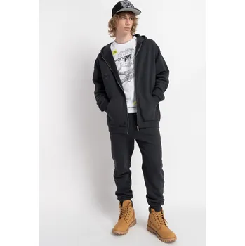 Reporter Young | Chlapecké tmavě šedé tepláky s potiskem - Barva TMAVĚ ŠEDÁ, Velikost 146 251-0117B-02-190-1