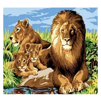 Set školních potřeb Malowanie po numerkach 40x50cm Lwia rodzina, Norimpex
