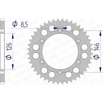 Nářadí na motocykly Hliníková zadní rozeta AFAM 15203 - 520 15203N-45