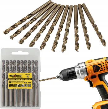 Vrták CROWNMAN Sada 10 ks kobaltových vrtáků M35 HSS 5% - 6mm CM-0801260