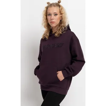 Dívčí mikina Reporter Young | Dívčí fialová zateplená mikina s kapucí a nápisem z lesklých kamínků - Barva FIALOVÁ, Velikost 152 243-0551B-55-690-1