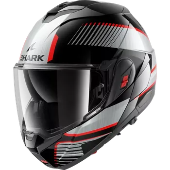 Helma na motorku Překlápěcí helma Shark OXO SIKTER (černá, červená, stříbrná), vel. 2XL