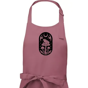 Kuchyňská zástěra Goblincore černobílá oválná žába - Pánská zástěra na vaření - Univerzální velikost ( Starorůžová )