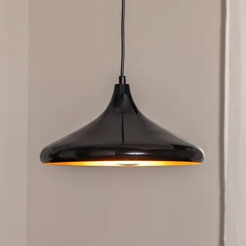 Opviq Závěsné svítidlo Berceste 207-S Ø35cm černá/zlatá černá, zlatá 1 x 40 W - Doprava zdarma