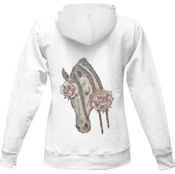 Dámská mikina Dámská mikina s kapucí s potiskem Kůň Růže dámské