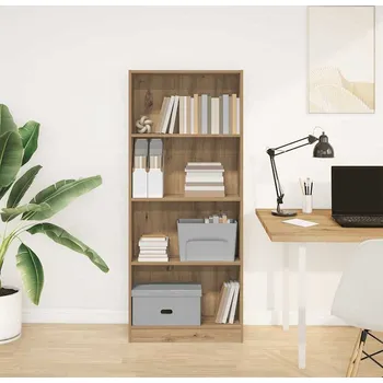 Obývací pokoj vidaXL Knihovna 60x24x143 cm kompozitní dřevo [857813] Barva: dub